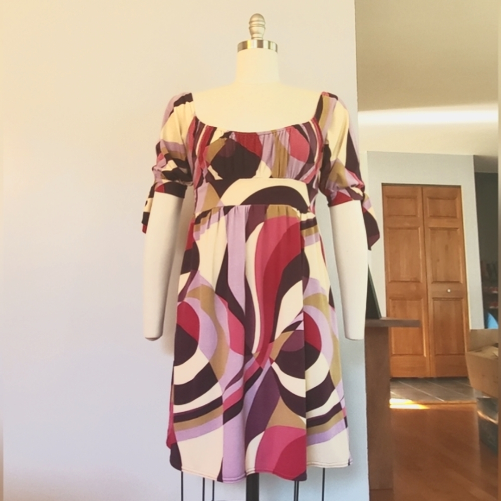 Abstract Print Mini Dress